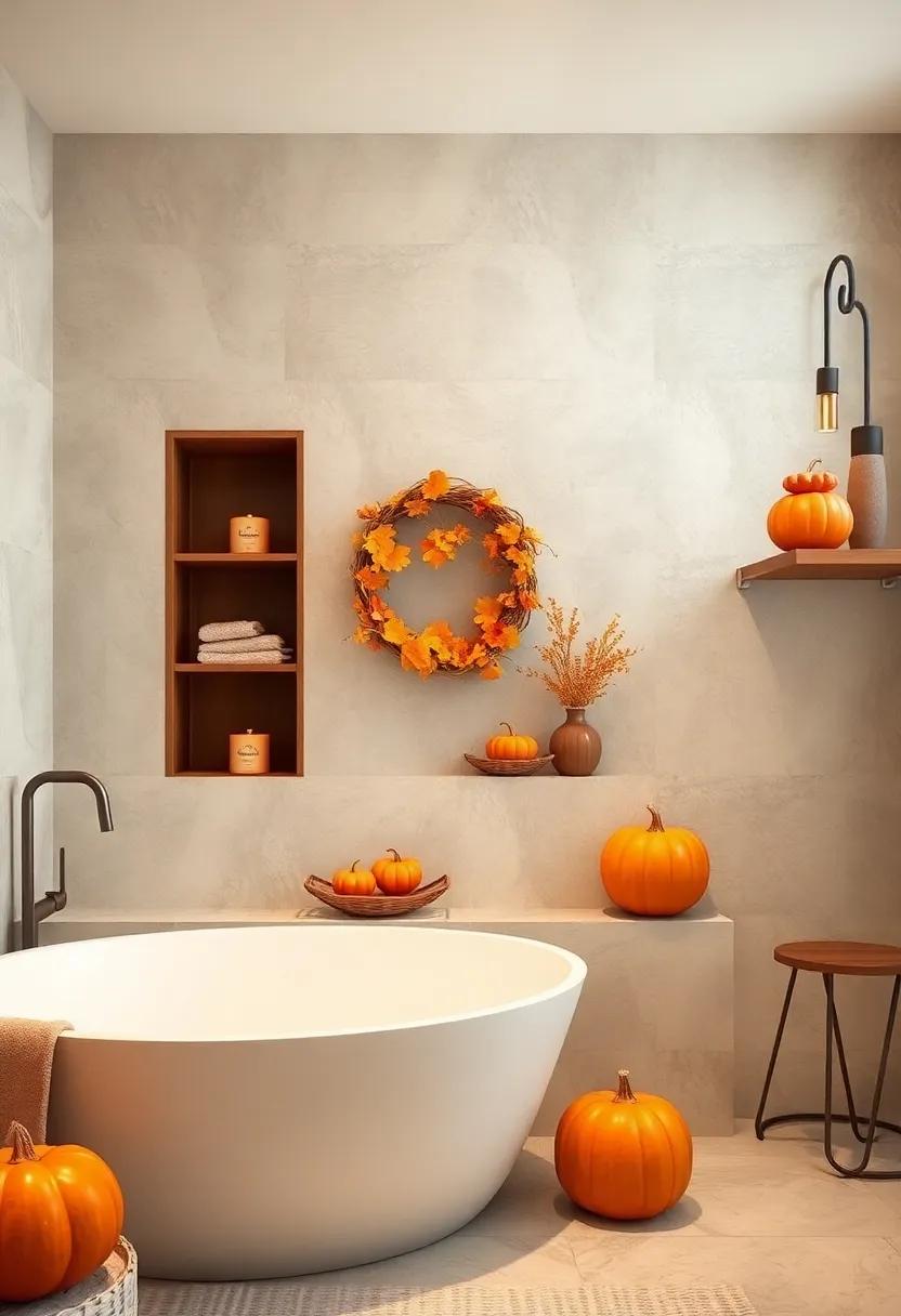 pumpkin Accents: incorporate small decorative pumpkins on shelves or countertops to embrace the fall spirit without overwhelming your space