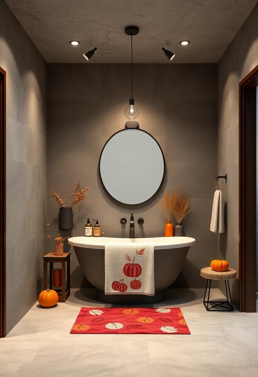 Seasonal Hand Towels: Use hand towels with fall patterns, such as pumpkins or acorns, to add a warm welcome for guests and family alike