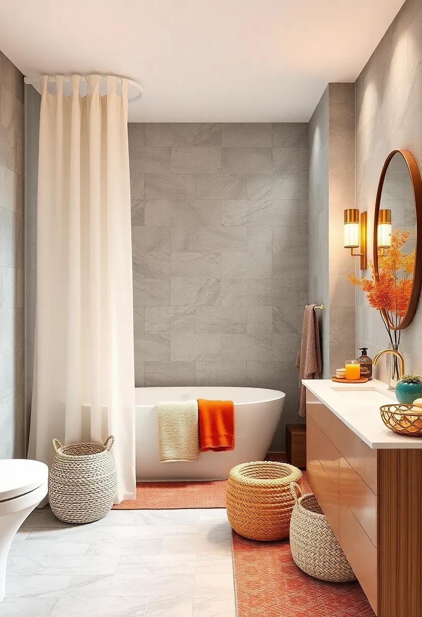 Seasonal Shower Curtain Hooks: Change out your shower curtain hooks with ones that feature fall motifs, a subtle way to transition your decor for the season