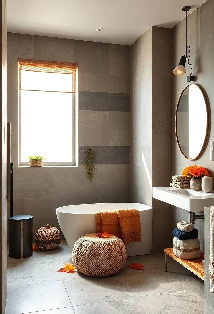 Soft Music Corner: Set up a Bluetooth speaker in the bathroom to play soft, soothing playlists while you enjoy your calming space during the fall months