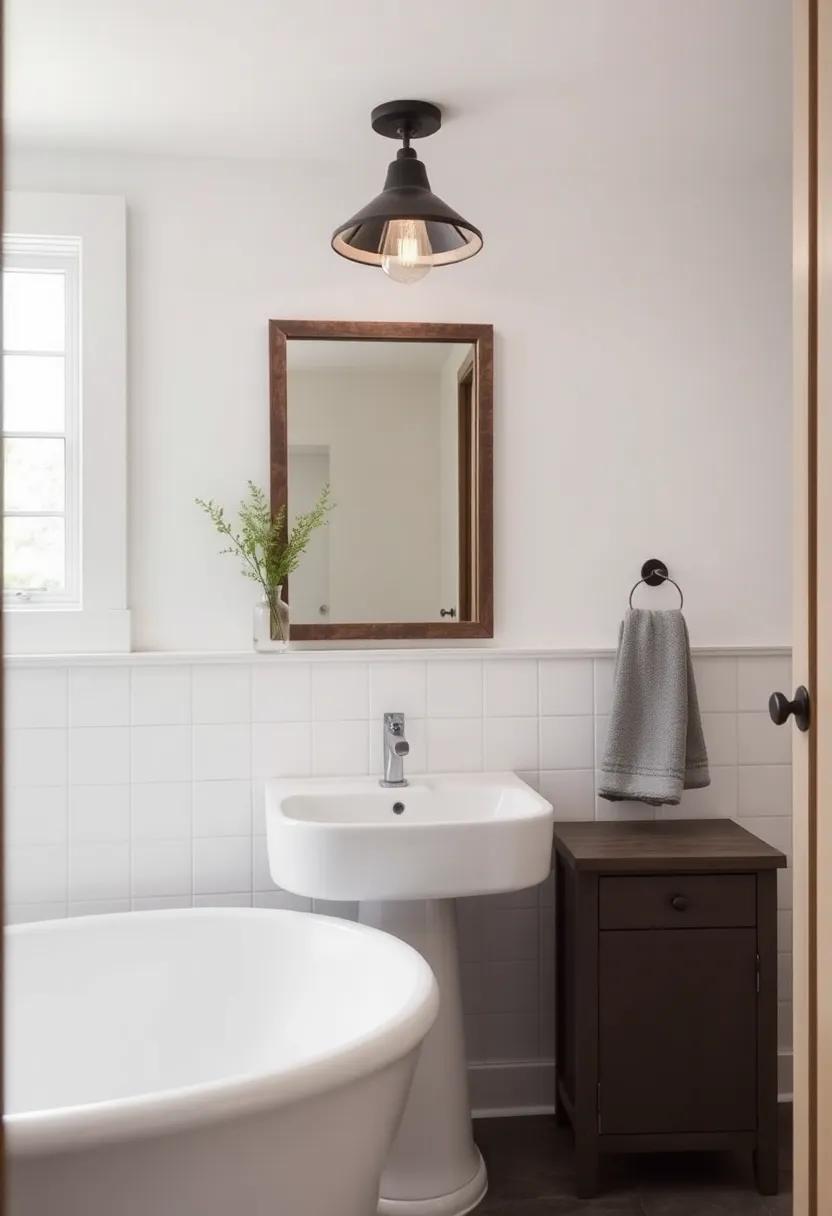 Farmhouse Style Light Fixtures: Choose ​light fixtures with industrial or vintage elements to create a focal ⁤point that complements the⁤ overall design