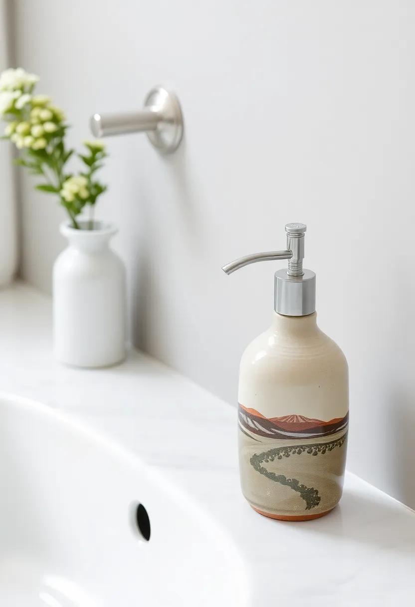 Handmade ⁢Pottery Soap Dispenser: ⁢A ​handcrafted pottery soap ‍dispenser adds an artisanal touch,bringing personality‌ to your ⁢sink area