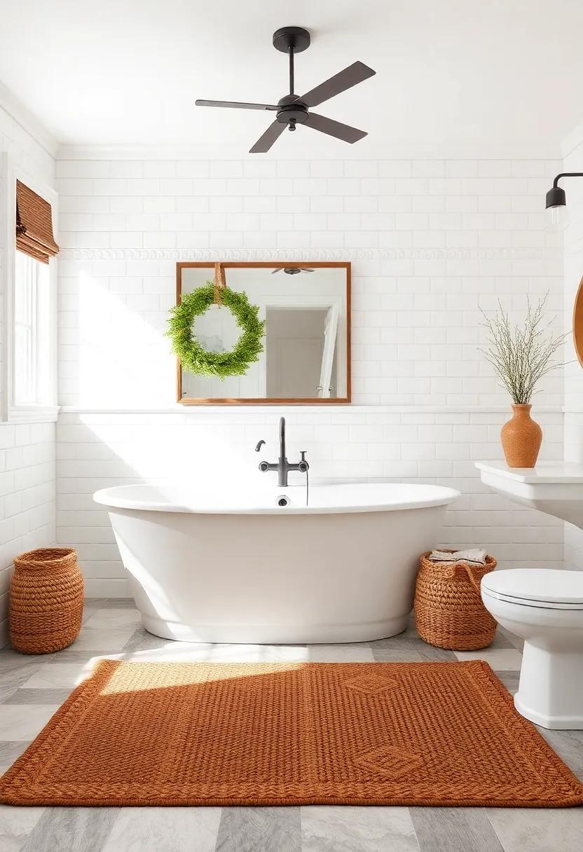 Rustic Rugs: Finish ⁣off your bathroom with a‍ rustic ‍rug that ties all elements together, providing both ‍comfort and style underfoot