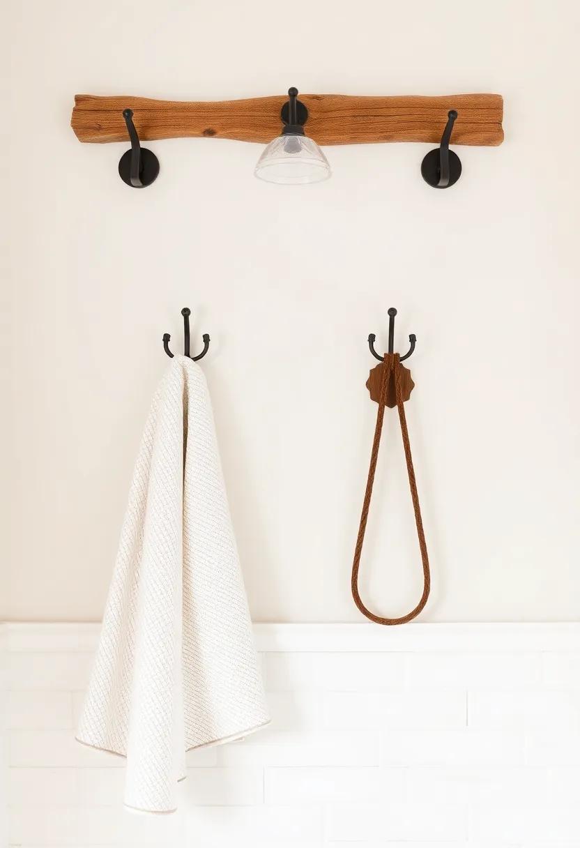 Rustic Wall ‌Hooks: Utilize rustic ‌wall hooks for​ hanging robes and towels, creating an organized and ‌visually ⁤appealing space