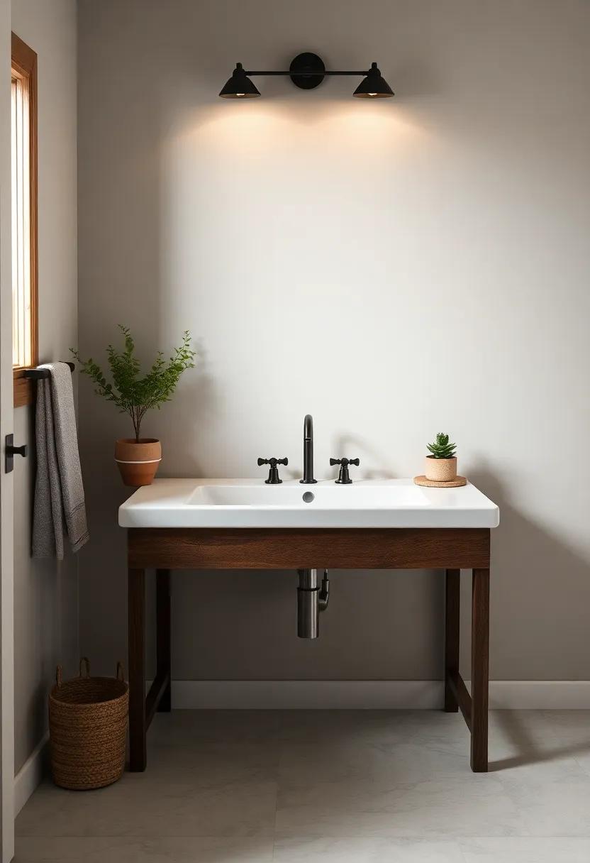 Trough Sink: ​A trough sink features a unique design​ ideal for‍ larger bathrooms, combining practicality‌ with a distinctly⁤ rustic⁤ flair