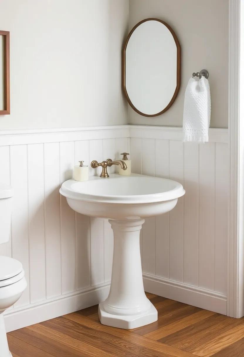 Vintage-Inspired⁣ Pedestal Sink: A classic‍ porcelain pedestal sink ⁣brings⁢ elegance⁢ and simplicity to‍ your‍ farmhouse bathroom while enhancing ⁢the rustic vibe