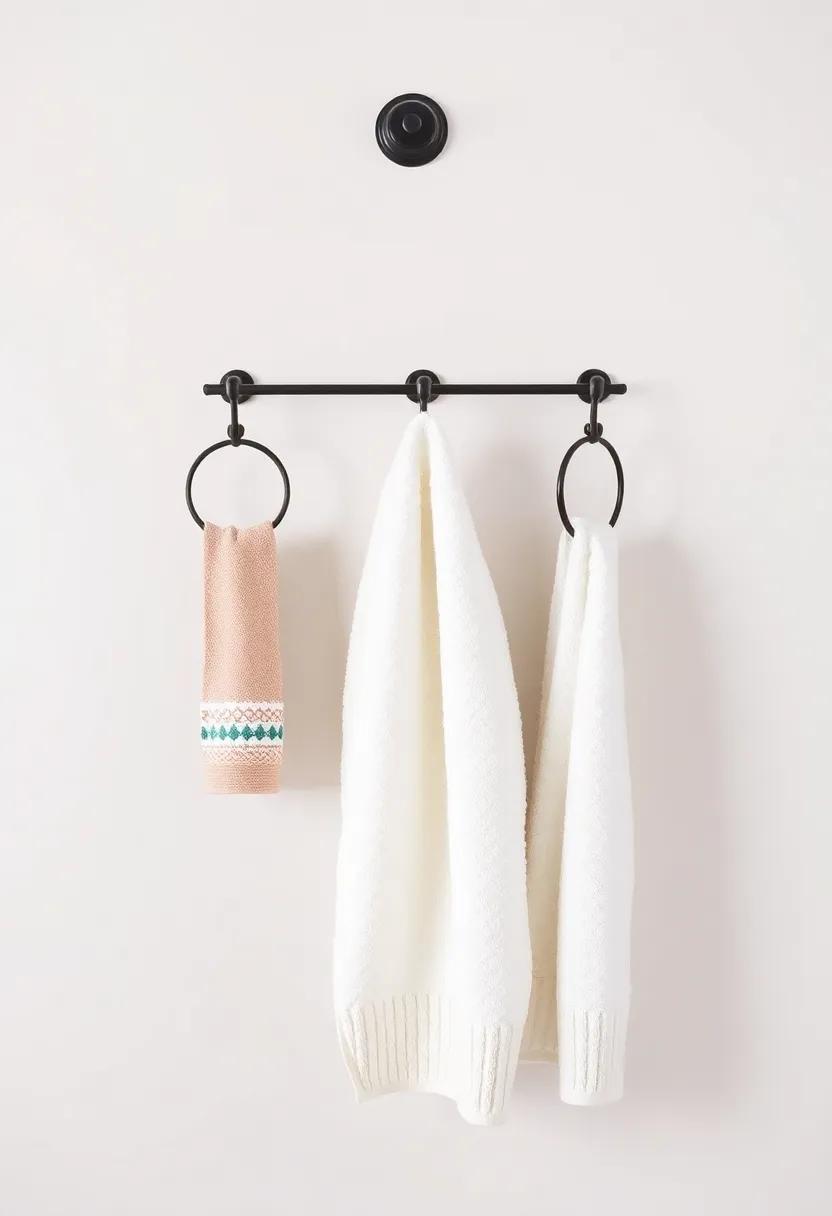 Wrought⁢ Iron‍ Towel Racks:‌ Choose wrought iron ⁢towel racks‌ to showcase your towels ‍while enhancing the ​rugged aesthetic of your farmhouse bathroom