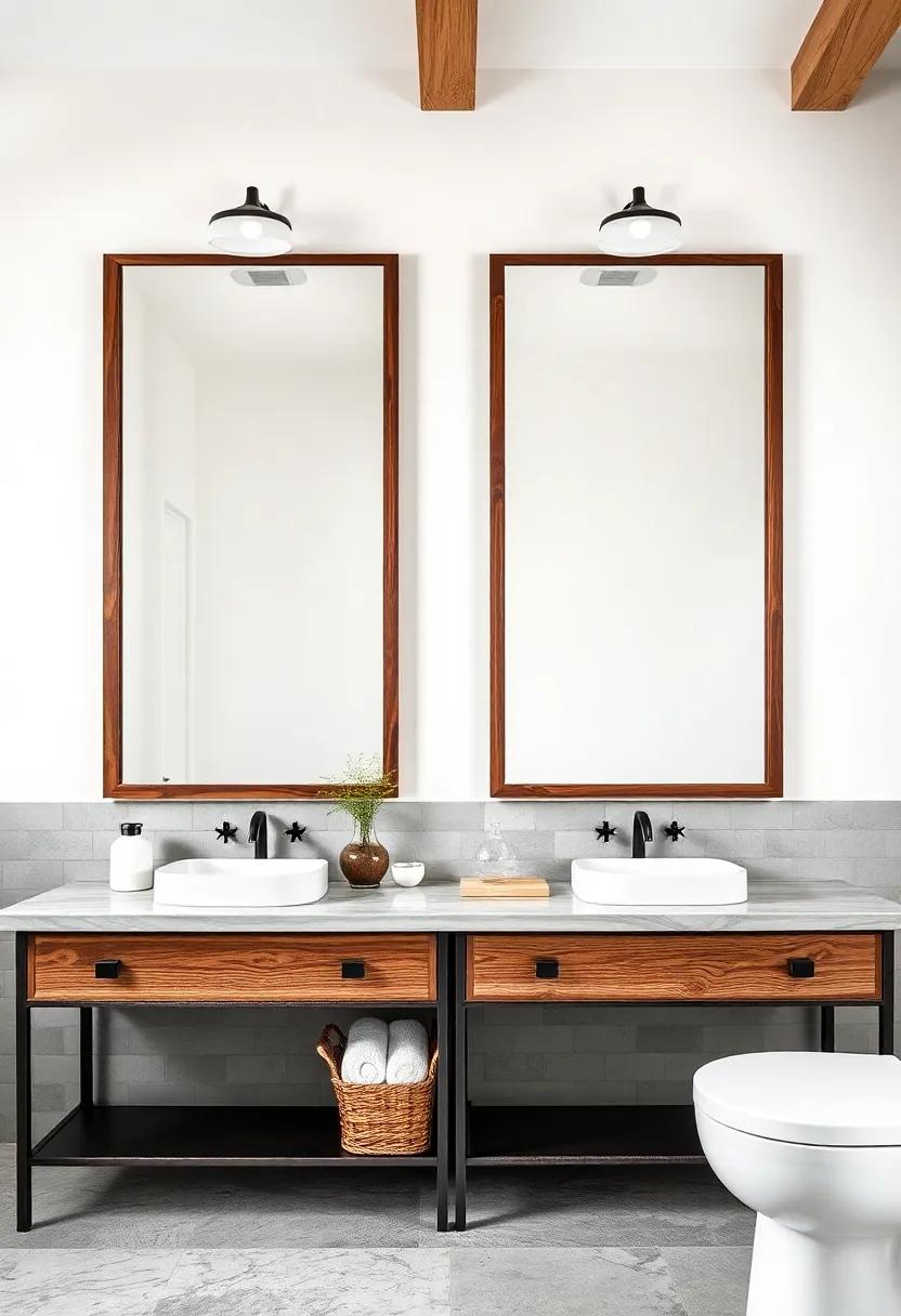 Incorporating Farmhouse elements: Wood​ and Metal ⁢Frames for Elegant mirrors