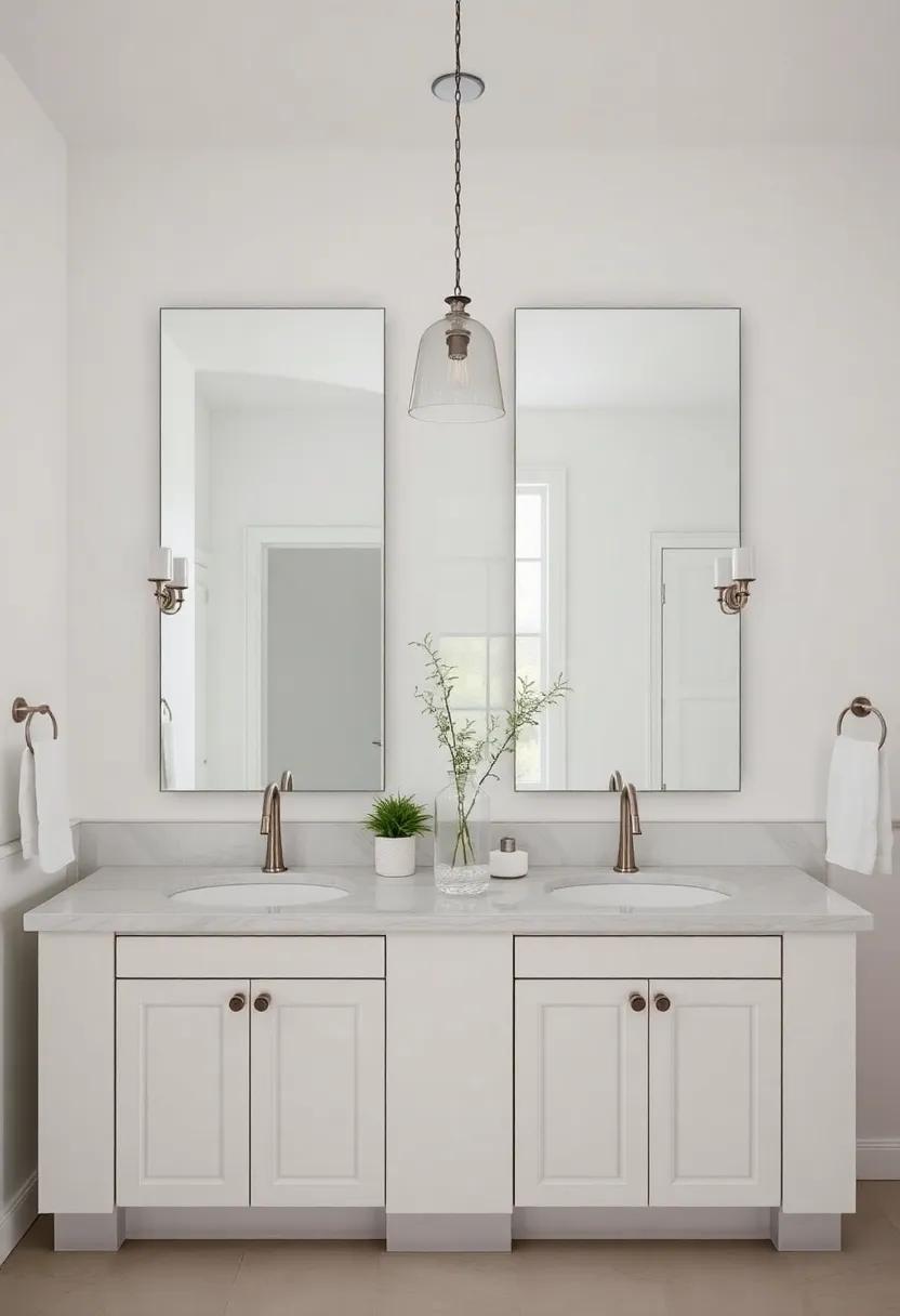 Serenity⁤ in⁢ symmetry: Arranging Mirrors for Balance⁣ in Farmhouse Bathrooms