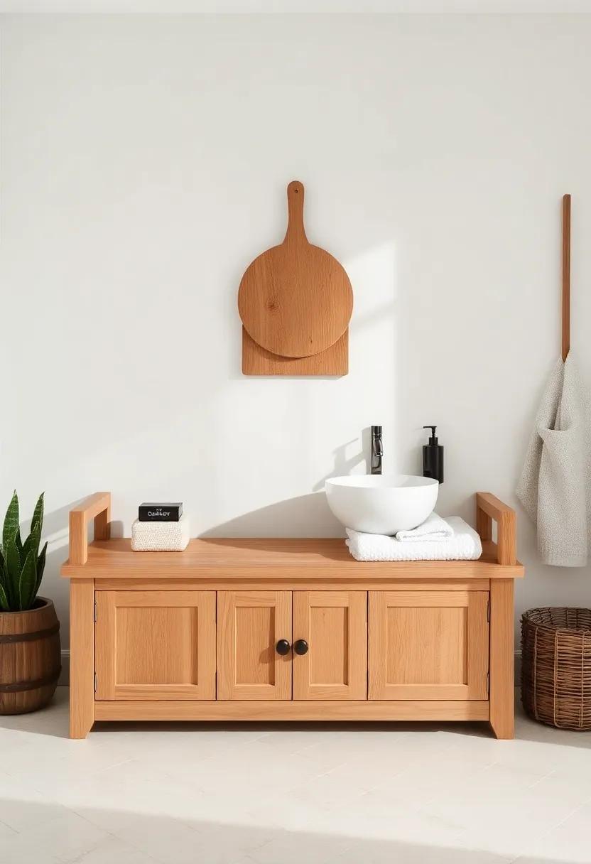 Wooden Bench with Hidden Storage for a‍ Functional Farmhouse Appeal