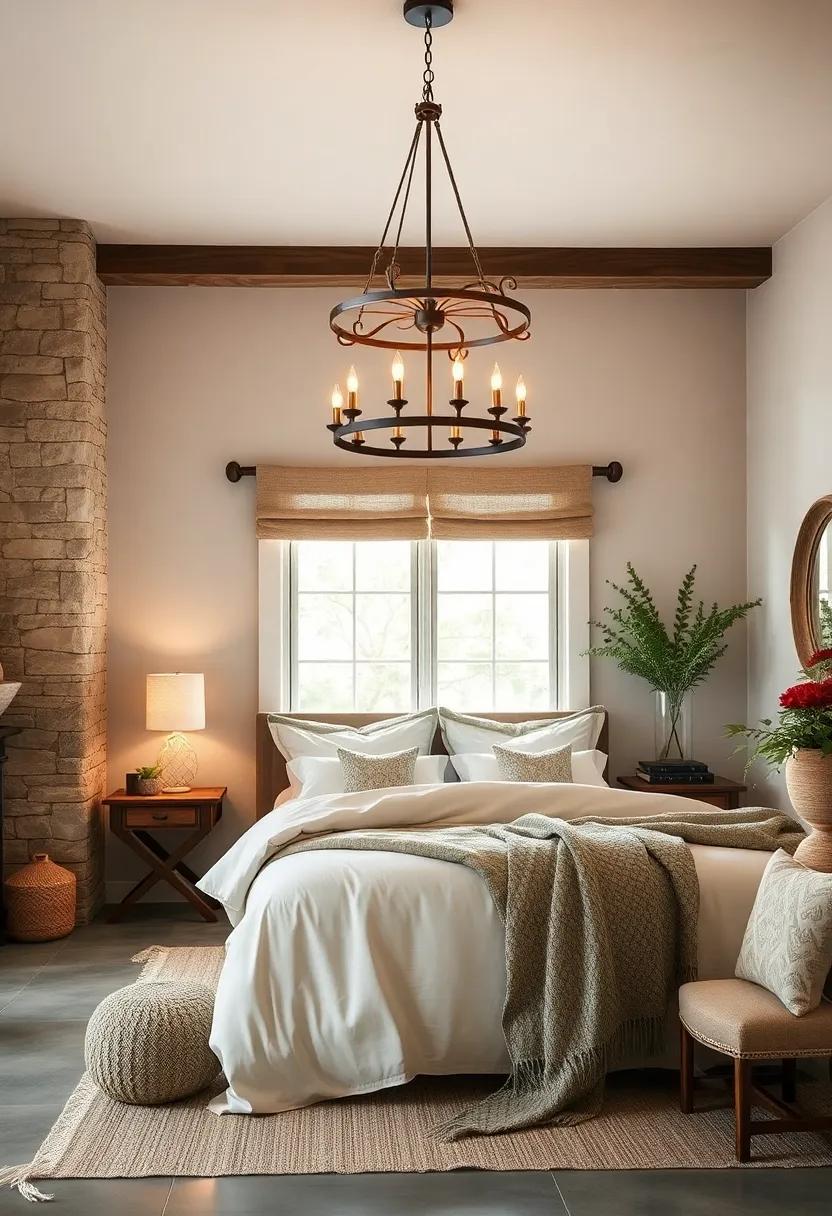 Layering Textures: See how‍ mixing fabrics like ‍linen and burlap ​with a rustic ⁢chandelier⁣ adds depth and comfort to your farmhouse bedroom