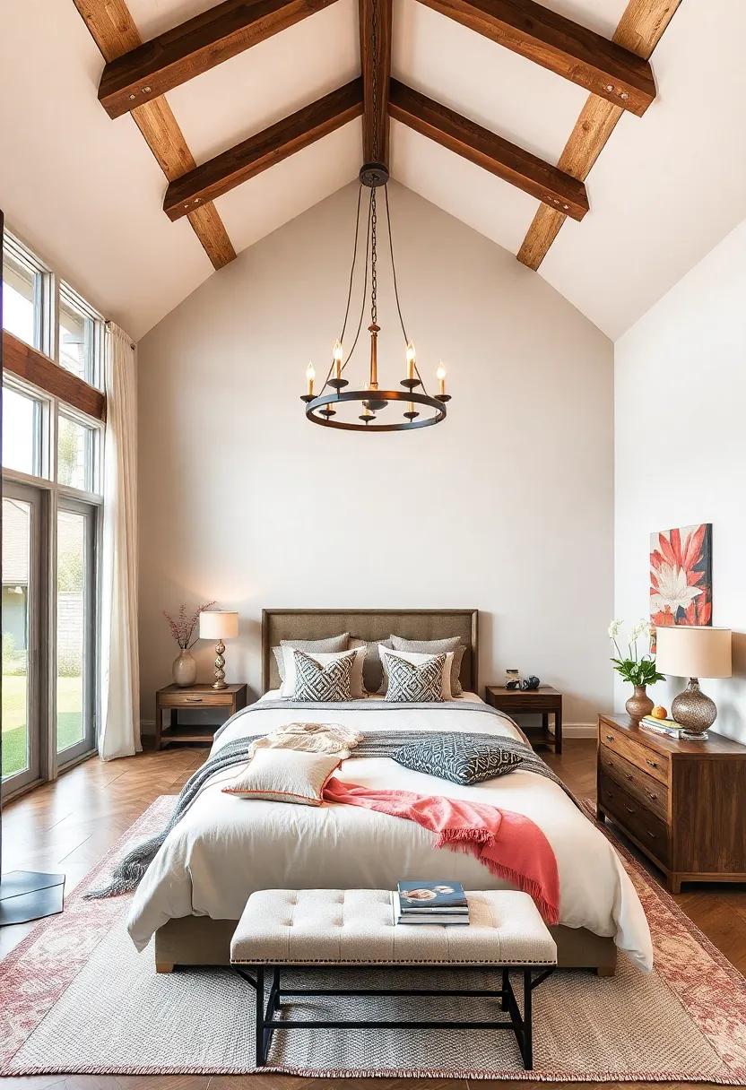 Main Level Open Spaces: integrate stunning chandeliers in open-concept bedrooms‌ with high ceilings to enhance the overall spaciousness