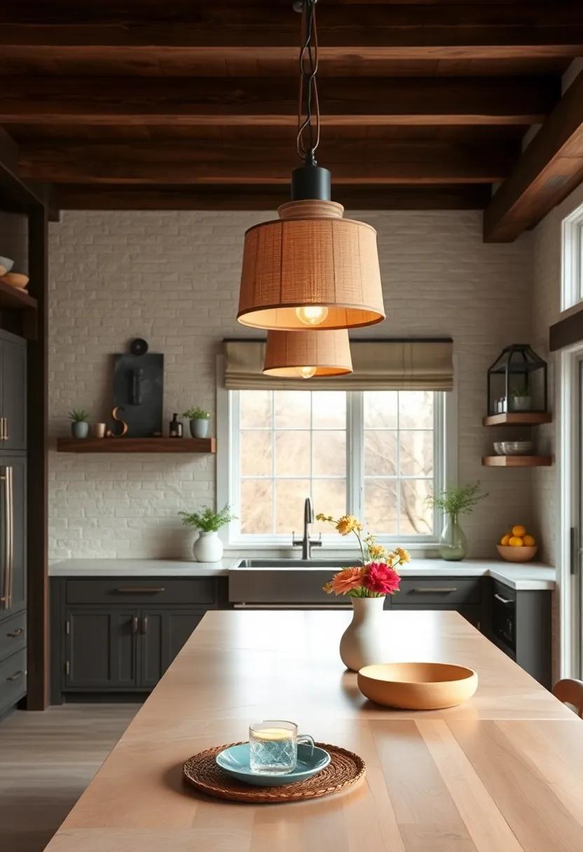 natural Fiber Shades: Choose lampshades made from natural fibers like burlap or linen to enhance the earthy,rustic vibe