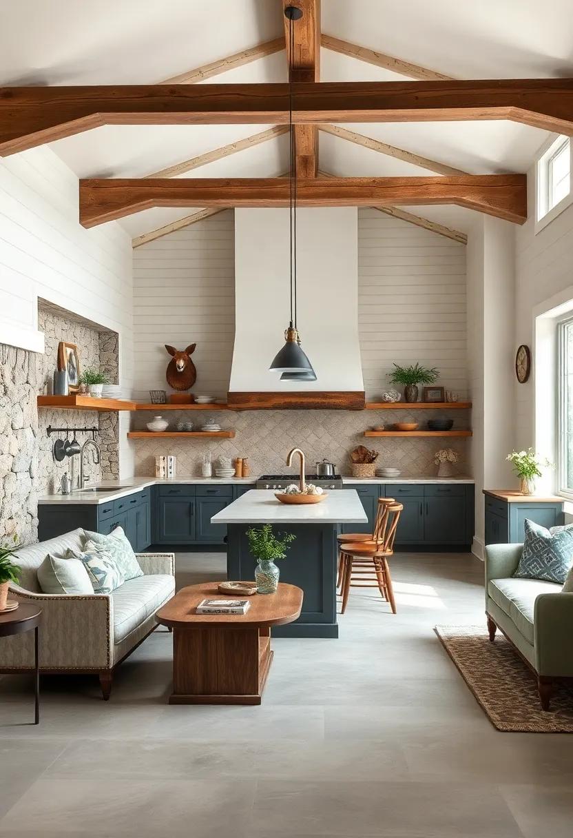 Farmhouse Chic: Incorporating‌ trendy farmhouse elements,​ like shiplap walls alongside exposed beams, creates‌ a chic⁣ yet approachable aesthetic that appeals to modern sensibilities