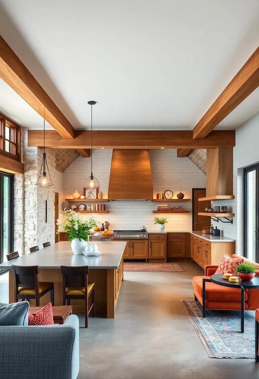 Farm-to-Table Inspired: Showcasing the​ beauty of natural materials, open‌ beams accentuate a ‍kitchen designed for culinary​ creativity, embodying the true essence‌ of farm-to-table living