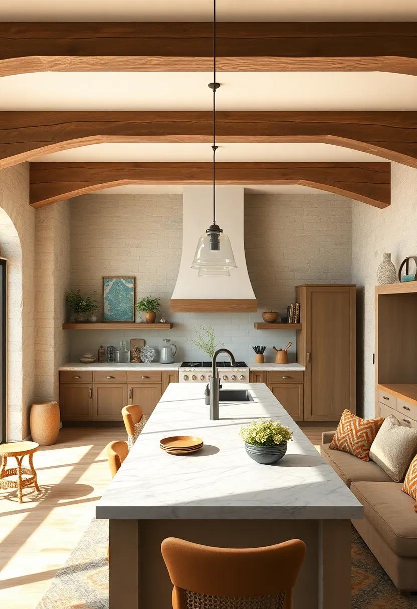 Nature-Inspired Palette: Earthy ⁣tones and natural textures blend seamlessly with open beams, creating a serene ⁣environment that feels harmonious and grounded