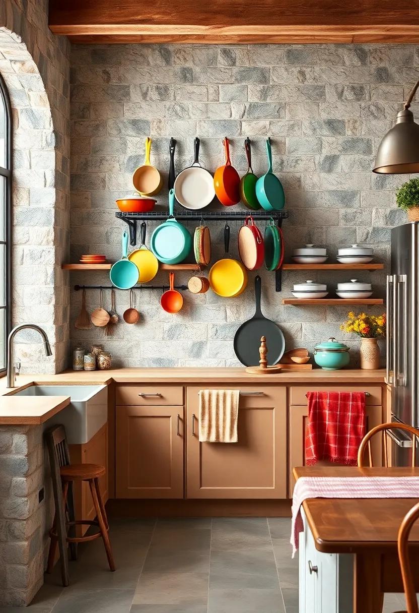 Enamelware Cookware Display: Hang colorful enamel pots and pans on a rack‌ for ⁤a delightful ‌vintage‌ touch