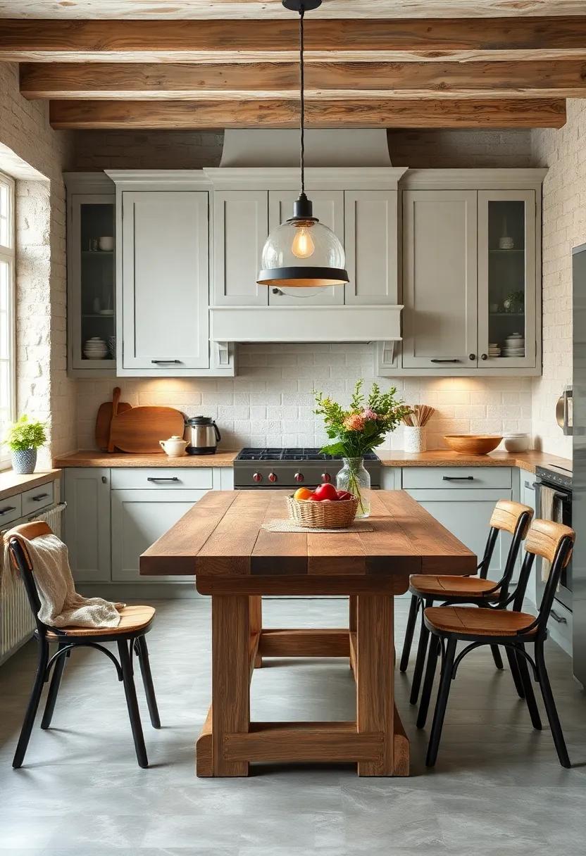 Vintage‍ Farm Table: A ⁢sturdy, reclaimed wood table ⁤that ‌adds character ​and warmth to your kitchen dining area