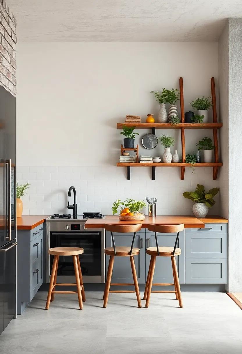 Vintage Ladder Shelves: A stylish way to display plants, cookbooks, or decorative items while ​saving ‌on ⁣floor space