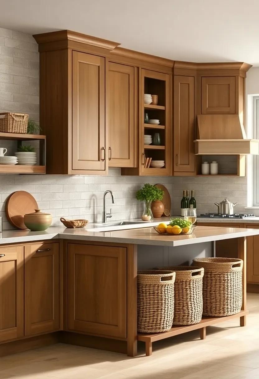 Woven Basket‍ Storage: Use beautifully crafted baskets ​to ⁣organize kitchen essentials while adding texture to your space