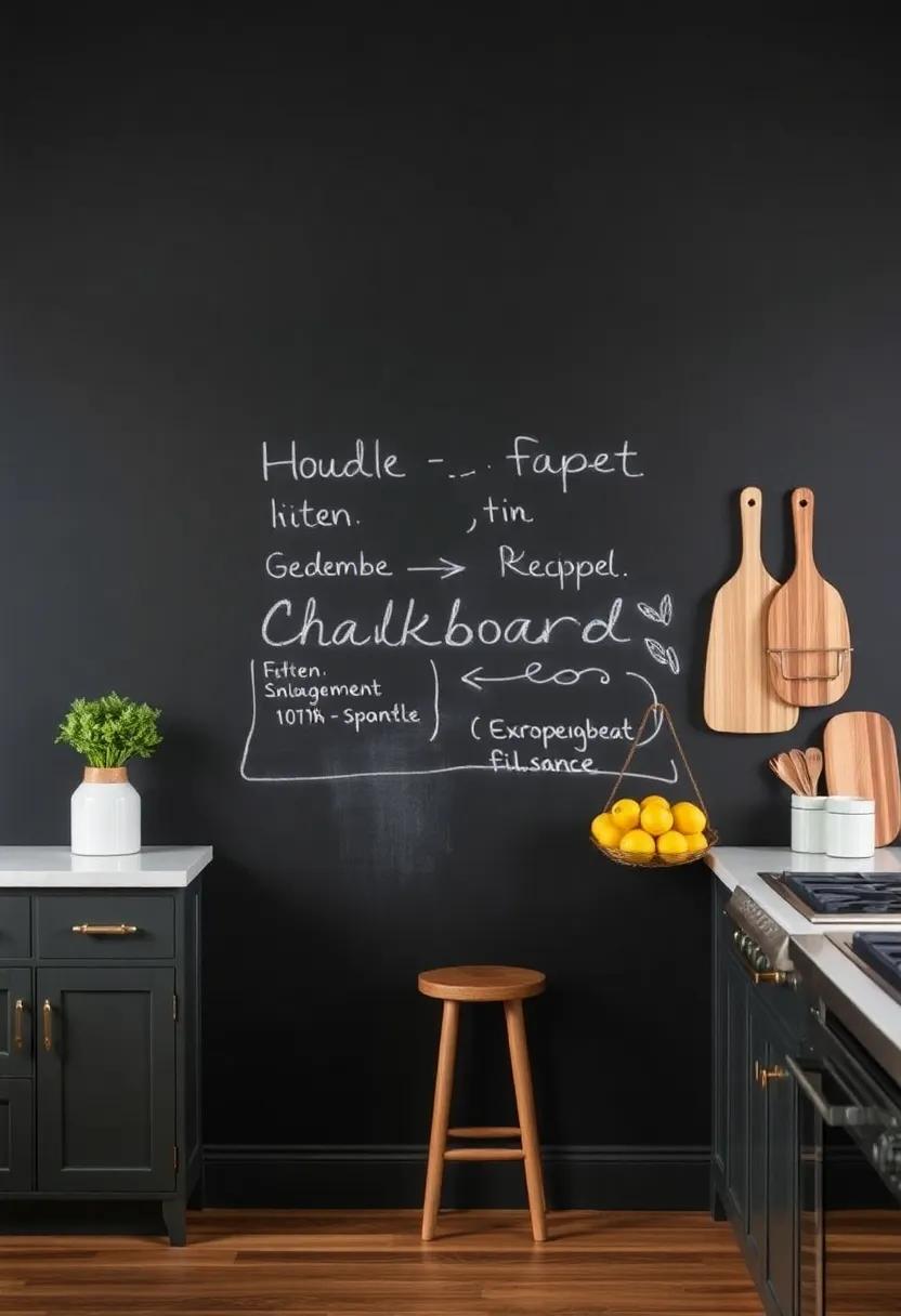 Chalkboard Wall: Dedicate ⁢a ⁣space for ‍a chalkboard to jot down recipes, menus, or⁣ grocery lists, combining ‍practicality with whimsy