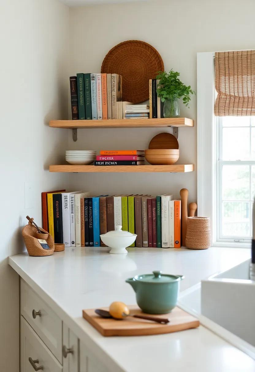 Inspirational‌ Cookbooks: Display a ‍curated selection of cookbooks on your​ counter⁤ or shelves, inspiring both cooking adventures and cozy reading