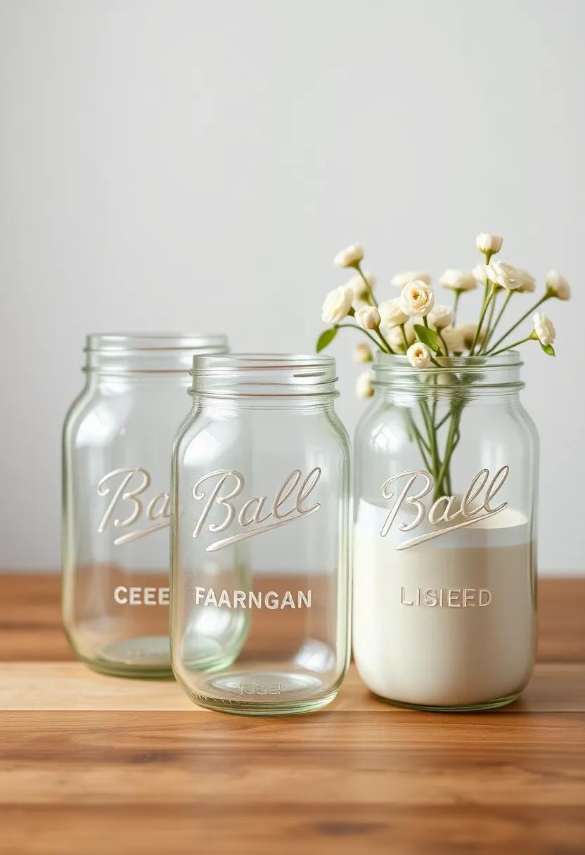 Vintage Mason Jars: Use mason jars for storage or as​ charming vases, adding a touch ⁢of rustic charm while being functional