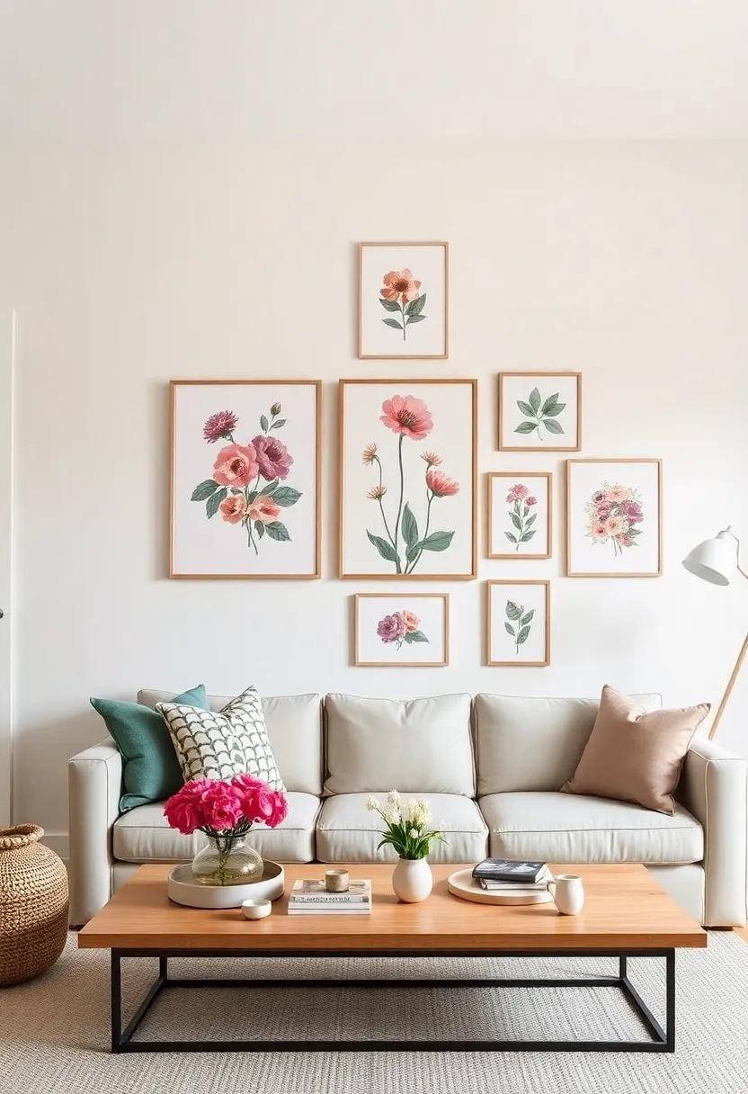 Crafting a Unique Gallery Wall Featuring Floral Art and Photography