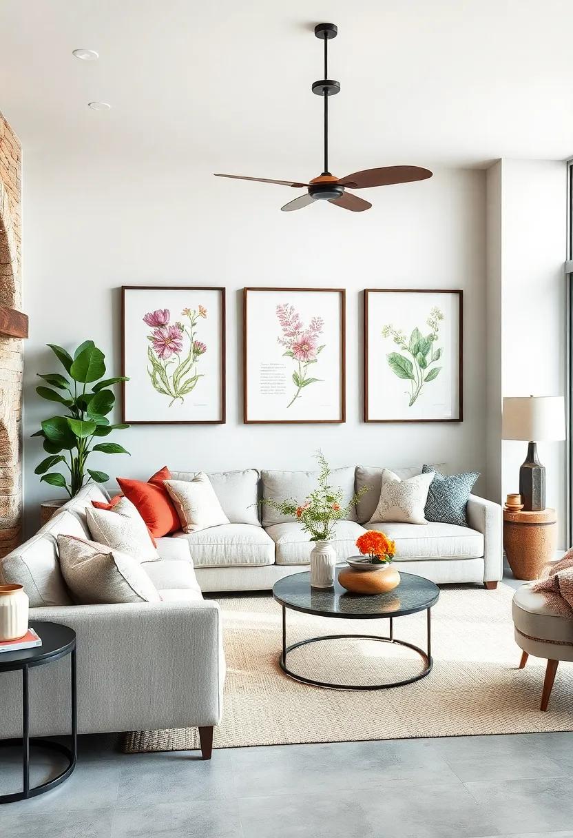 Gallery wall Magic: Create a stunning gallery wall by mixing and matching various sizes and frame styles of botanical prints for an eclectic yet cohesive look