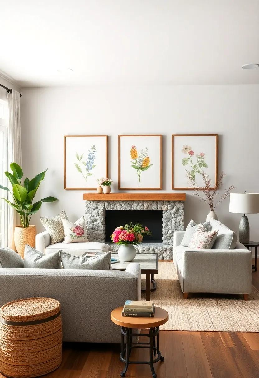 Botanical Inspiration: Select prints that inspire a sense of calm and tranquility,using botanical imagery that evokes peaceful outdoor settings