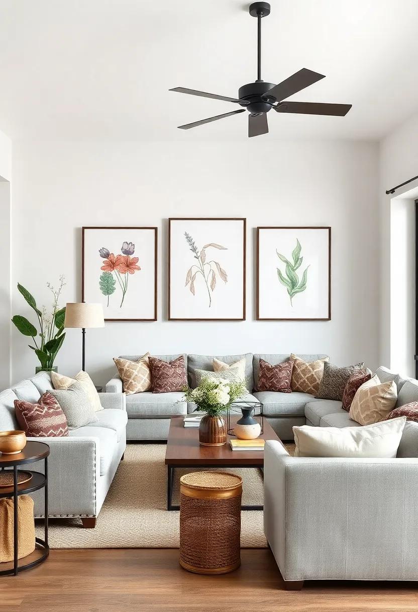 Print Pairings: Pair botanical prints with simple, complementary art pieces, such as landscapes or abstract art, to create a balanced and sophisticated look