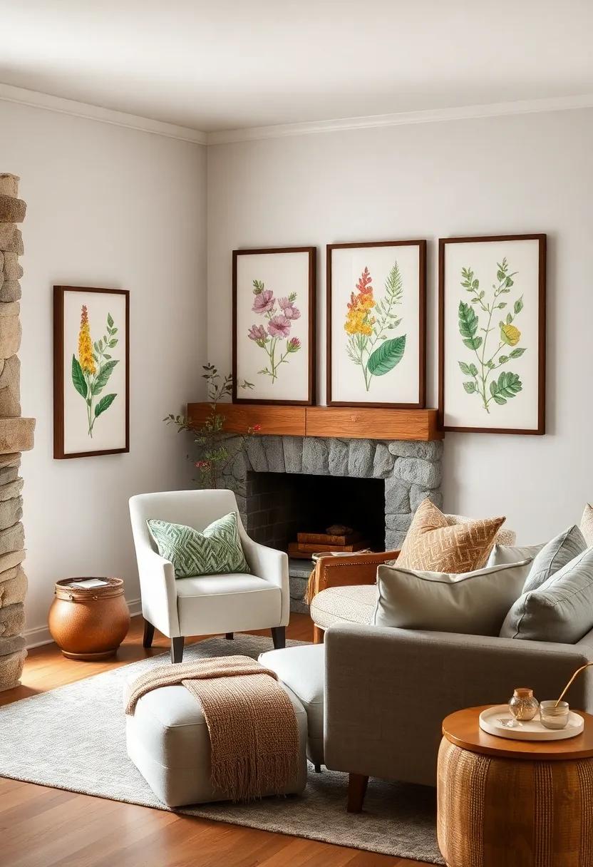 Cozy Corners: Style a reading nook with botanical prints nearby, surrounding your favorite comfy chair with nature-inspired art to foster relaxation
