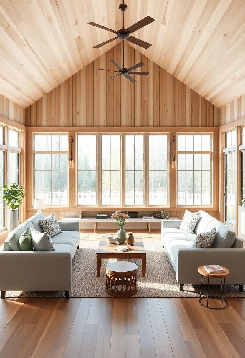 Embracing⁤ Natural ‍Light Through Large Windows and ⁣Open Spaces in Farmhouse Living Rooms