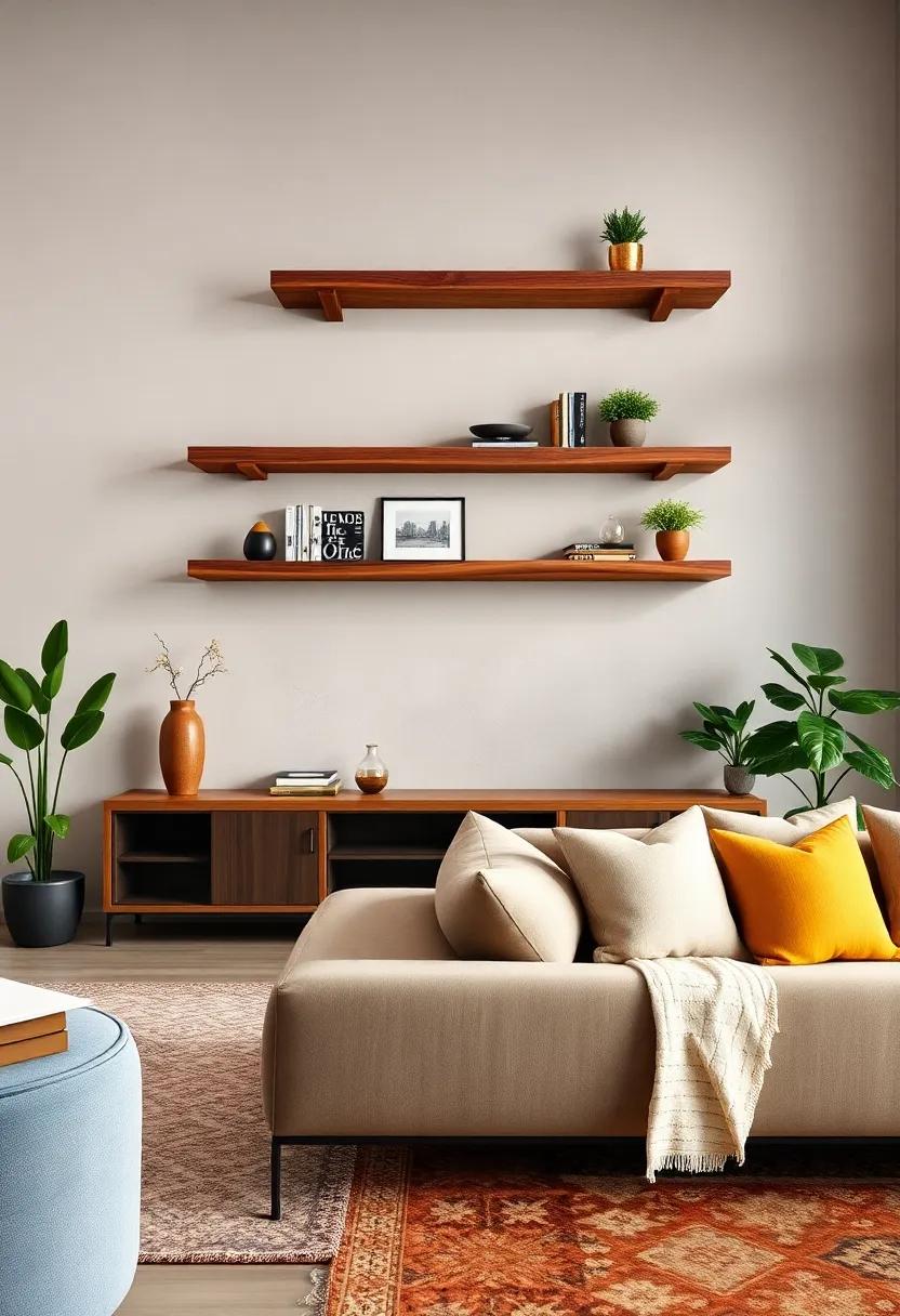 Rustic Charm: Embrace the warmth of reclaimed ⁢wood with these floating shelves, perfect for showcasing your favorite books and decor