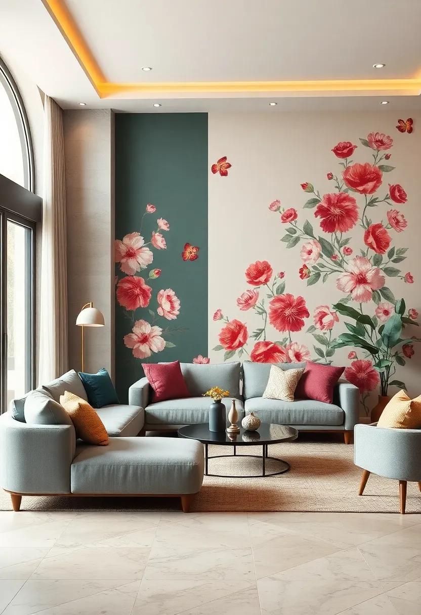 Color Block Floral: Combine bold color blocking with delicate floral patterns to achieve a modern yet inviting atmosphere