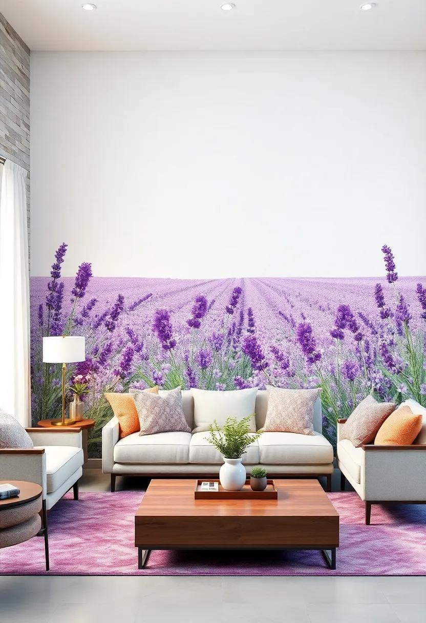 Soft Lavender Fields: Introduce a soothing feel with lavender blossoms that bring the calming essence of the countryside into your home
