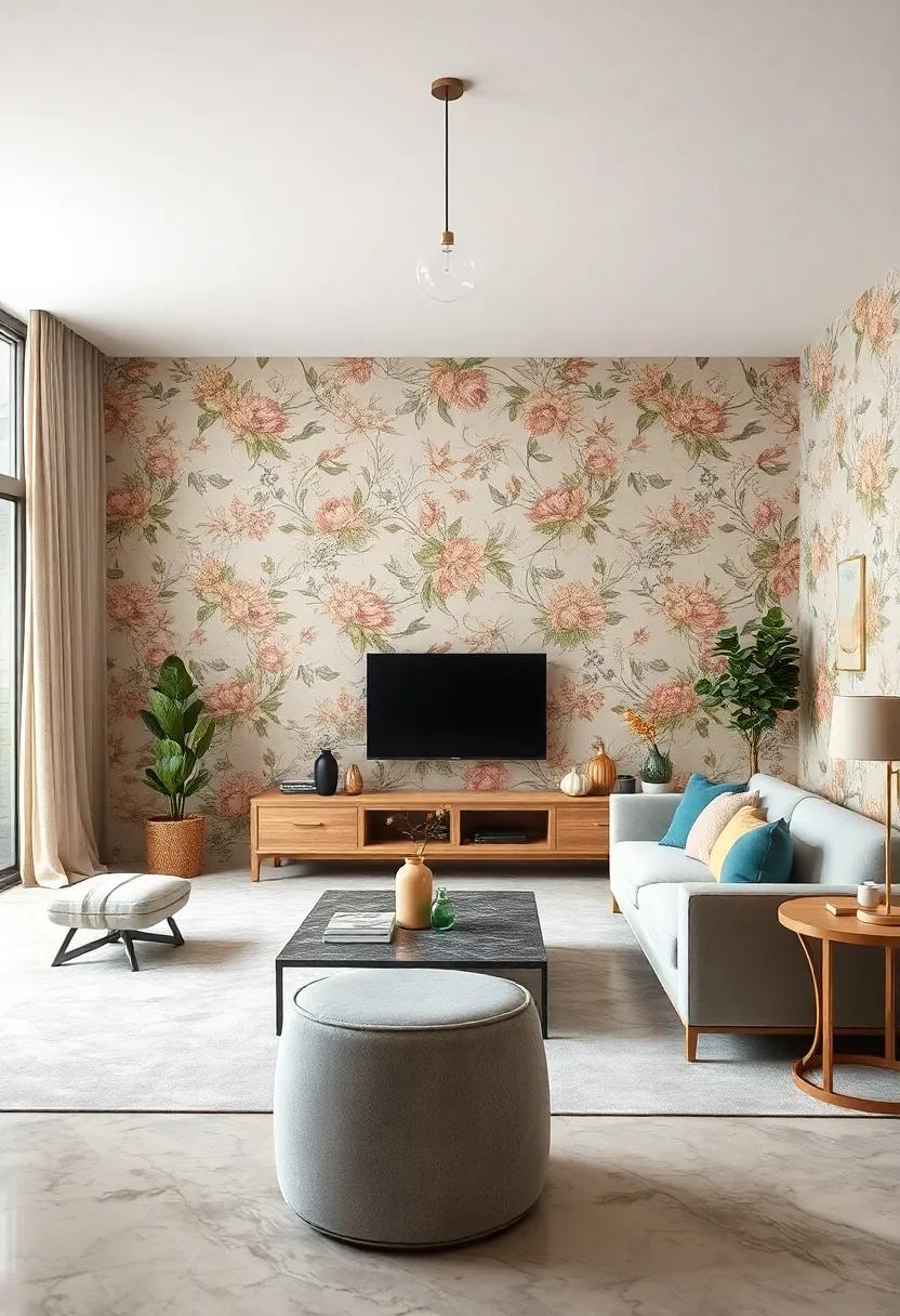 Subtle Earth Tones: Choose a muted floral pattern that exudes calmness, using natural colors to create a grounding effect in your living space