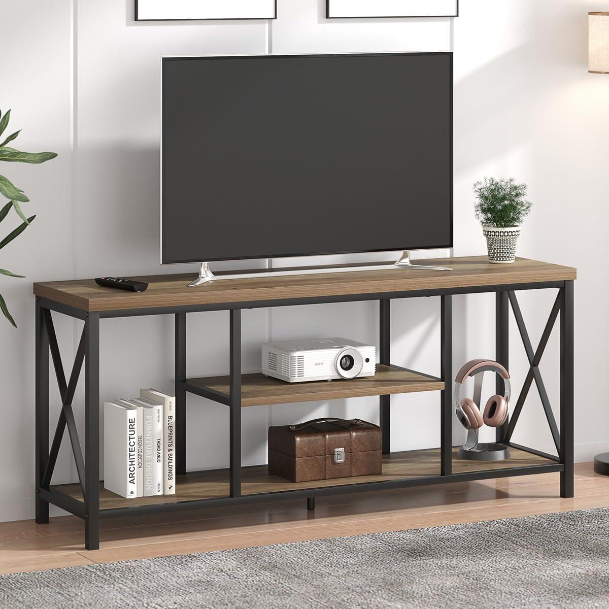 FOLUBAN 55-inch Oak TV Stand to anchor your living room FOLUBAN 55-inch Oak TV Stand to anchor your living room