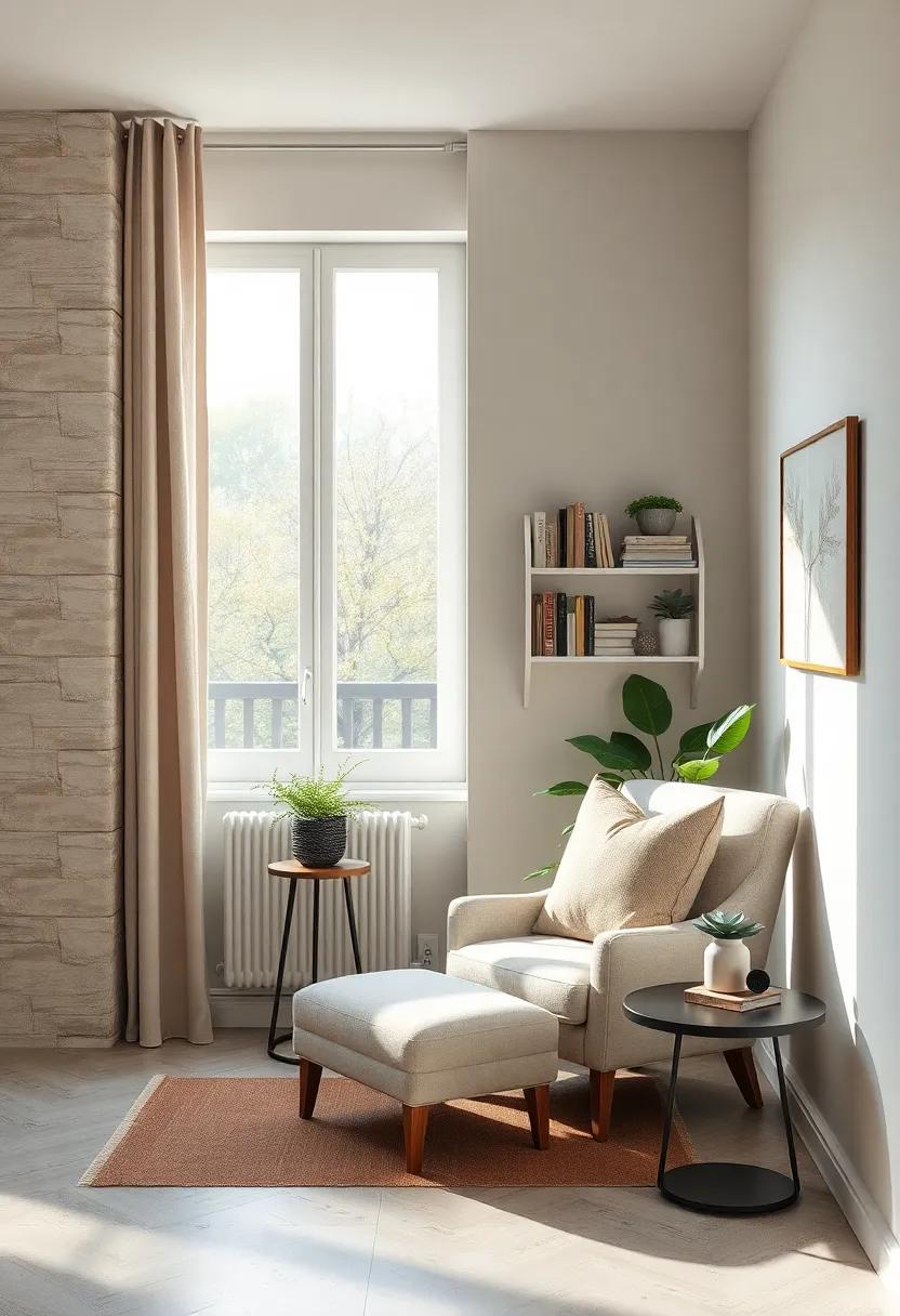 Cozy Reading‍ Nook: Create a personal retreat with a cozy ⁤reading nook ⁢featuring a plush chair,soft ‌lighting,and a small bookshelf‍ filled with ‌favorites