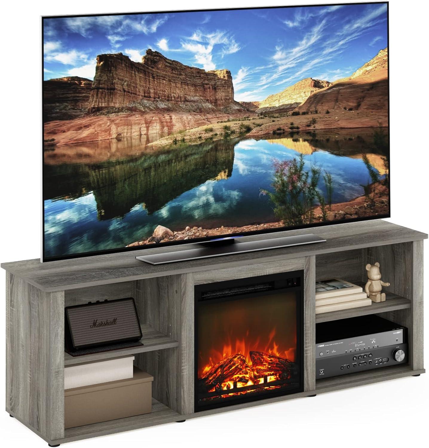Furinno Classic 70 Inch TV Stand with Fireplace in your home