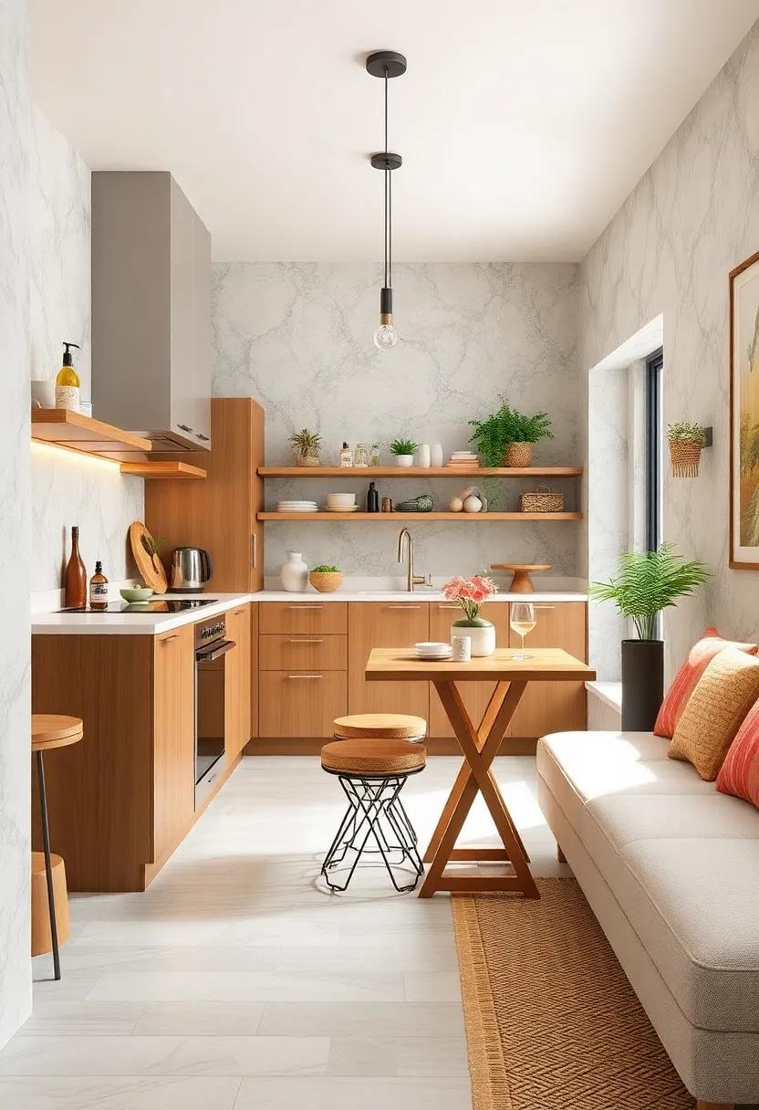 Foldable Furniture: use collapsible tables or stools​ for​ flexible dining options, allowing ​for adaptable use of your ⁢galley ⁤kitchen