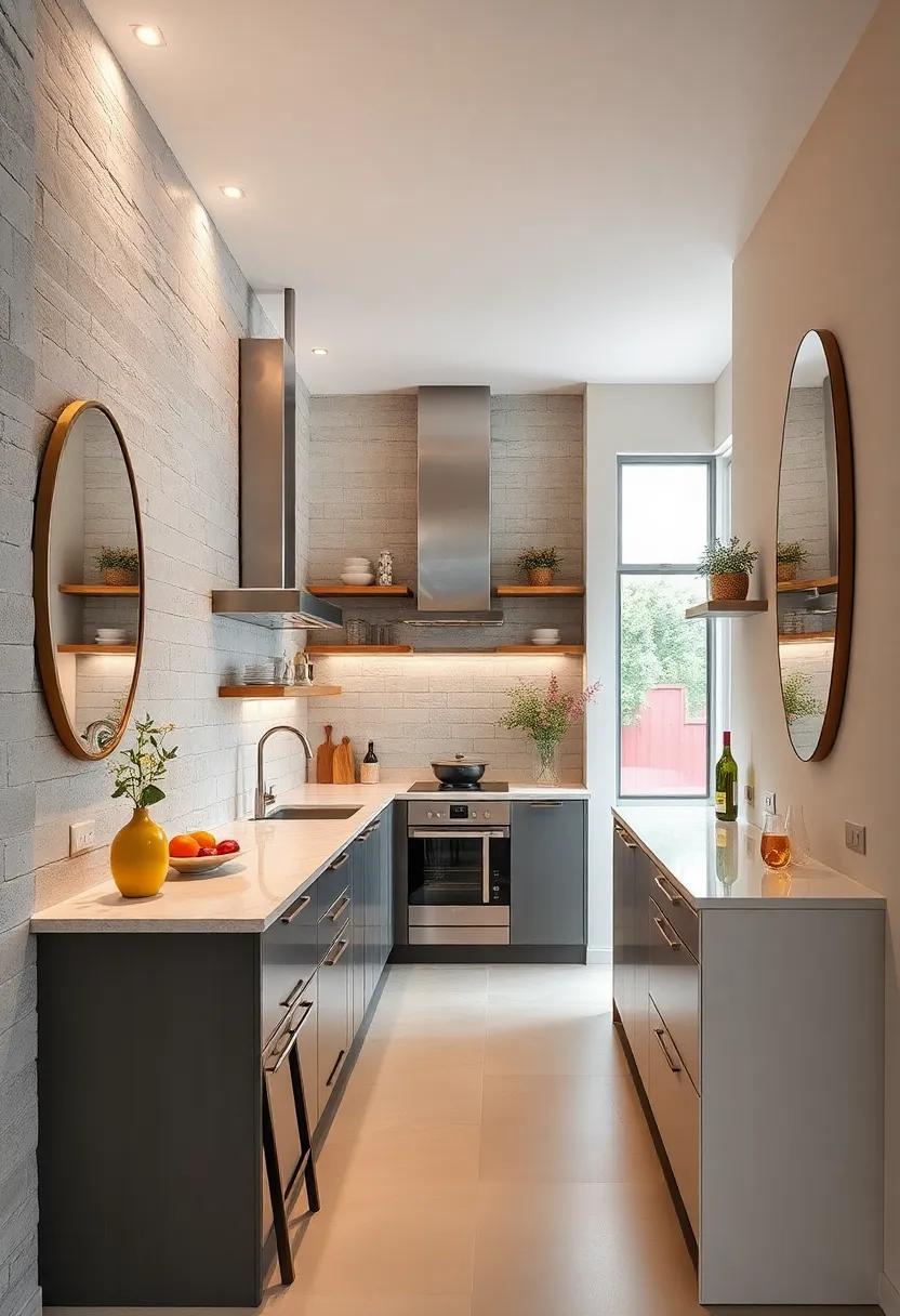 Mirrored ​Accents: Use mirrors strategically to create an illusion of space and reflect​ light,making your galley kitchen feel ⁢larger and⁣ brighter