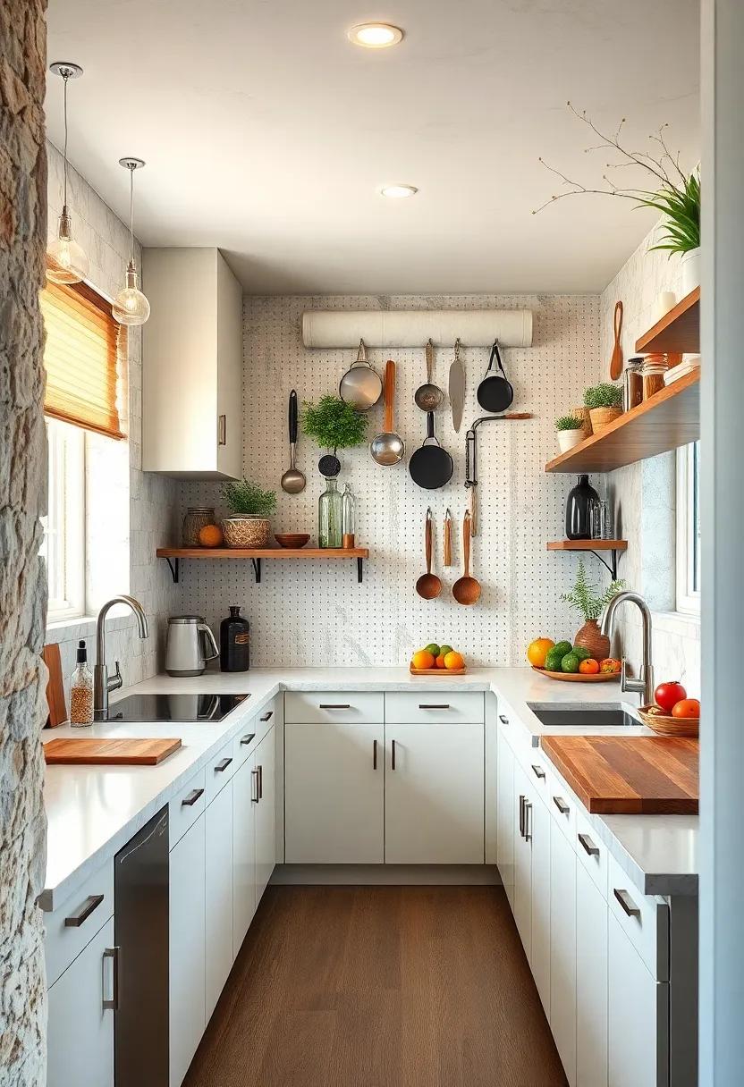 Pegboard Storage:‍ Utilize pegboards on‌ your walls for hanging pots⁣ and utensils,⁤ turning your cooking tools into decorative elements