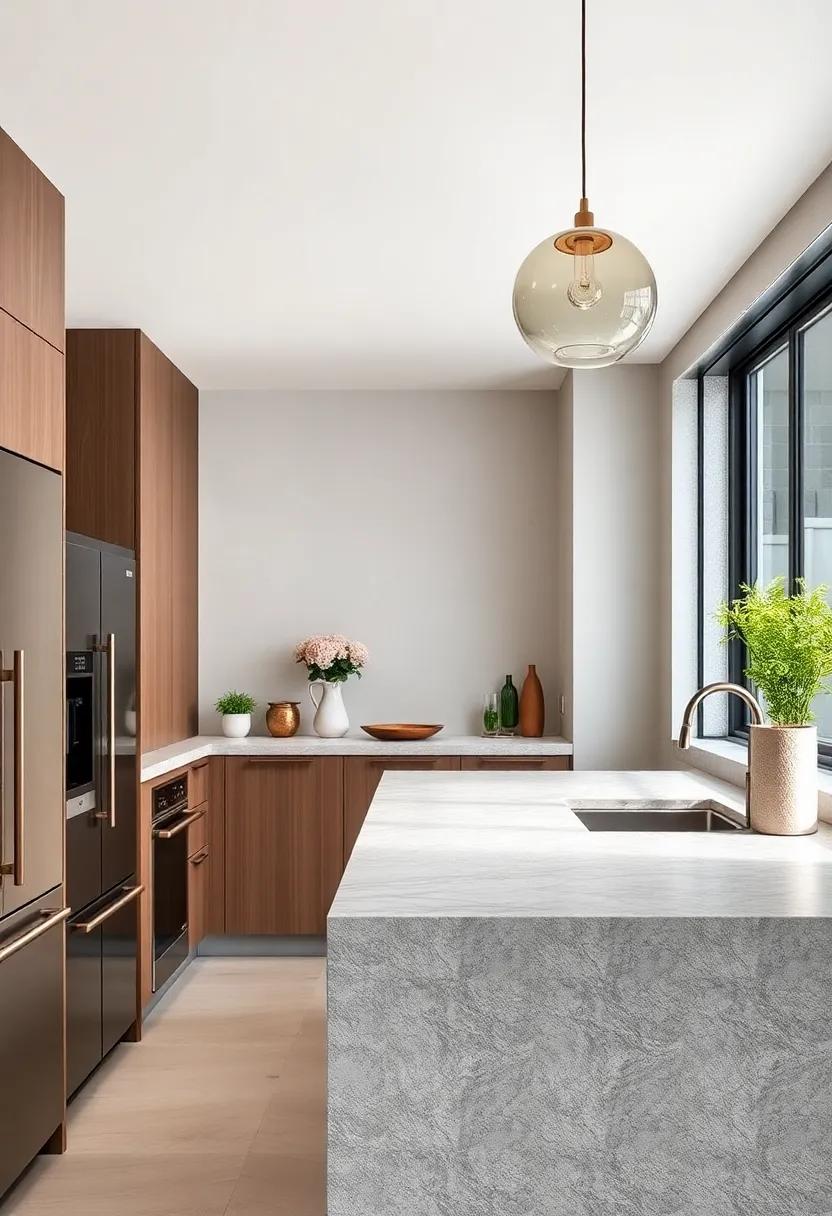 Textured Countertops: Opt​ for ‌unique⁣ materials like⁣ concrete or quartzite that⁣ not⁢ only‍ offer durability ​but also‍ elevate the ‍kitchen’s aesthetics