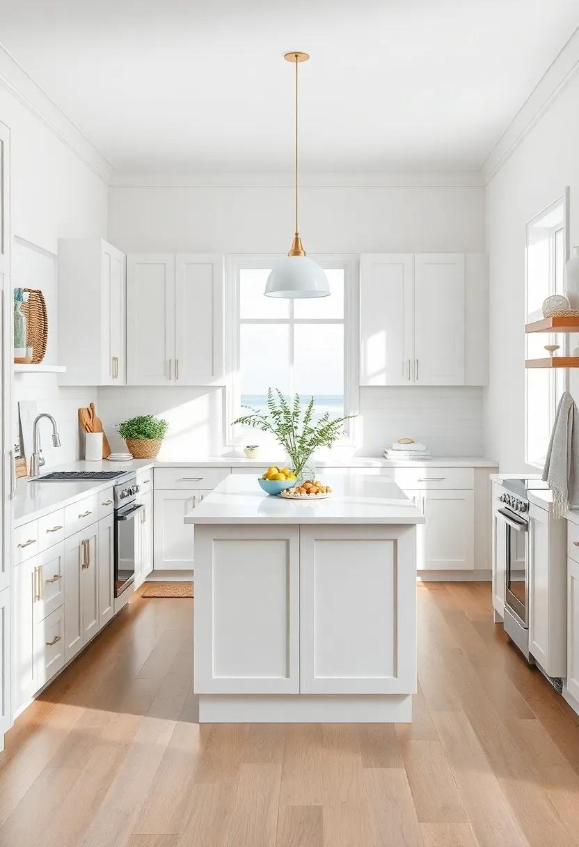 Coastal Vibes: A light and airy⁢ galley kitchen‍ with a⁣ soft pastel ‍island, complemented⁤ by⁣ sea-themed⁤ decor ​and natural light that evokes‍ a breezy beachside ​retreat