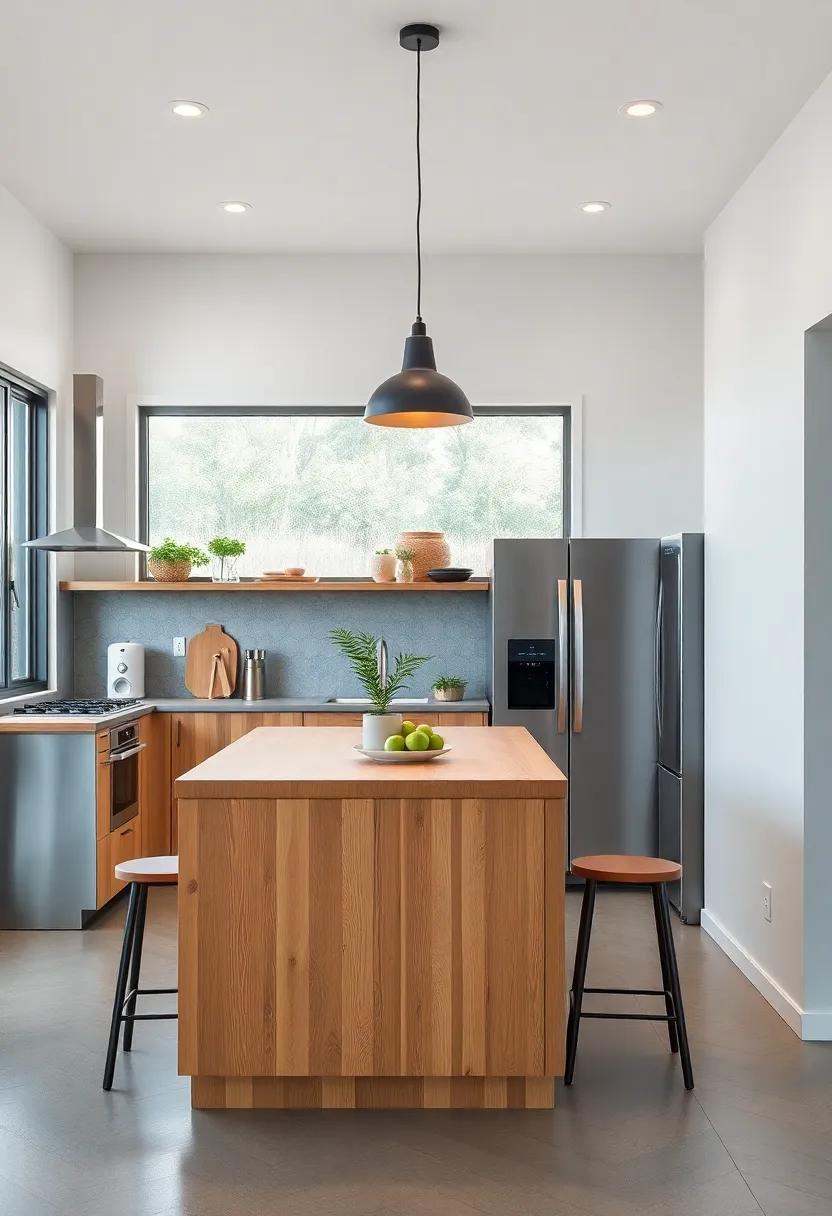Eco-Friendly Design: A‍ sustainable galley kitchen with a ⁣bamboo​ island and energy-efficient⁣ appliances, promoting‍ an environmentally ‍conscious lifestyle without‍ sacrificing​ style