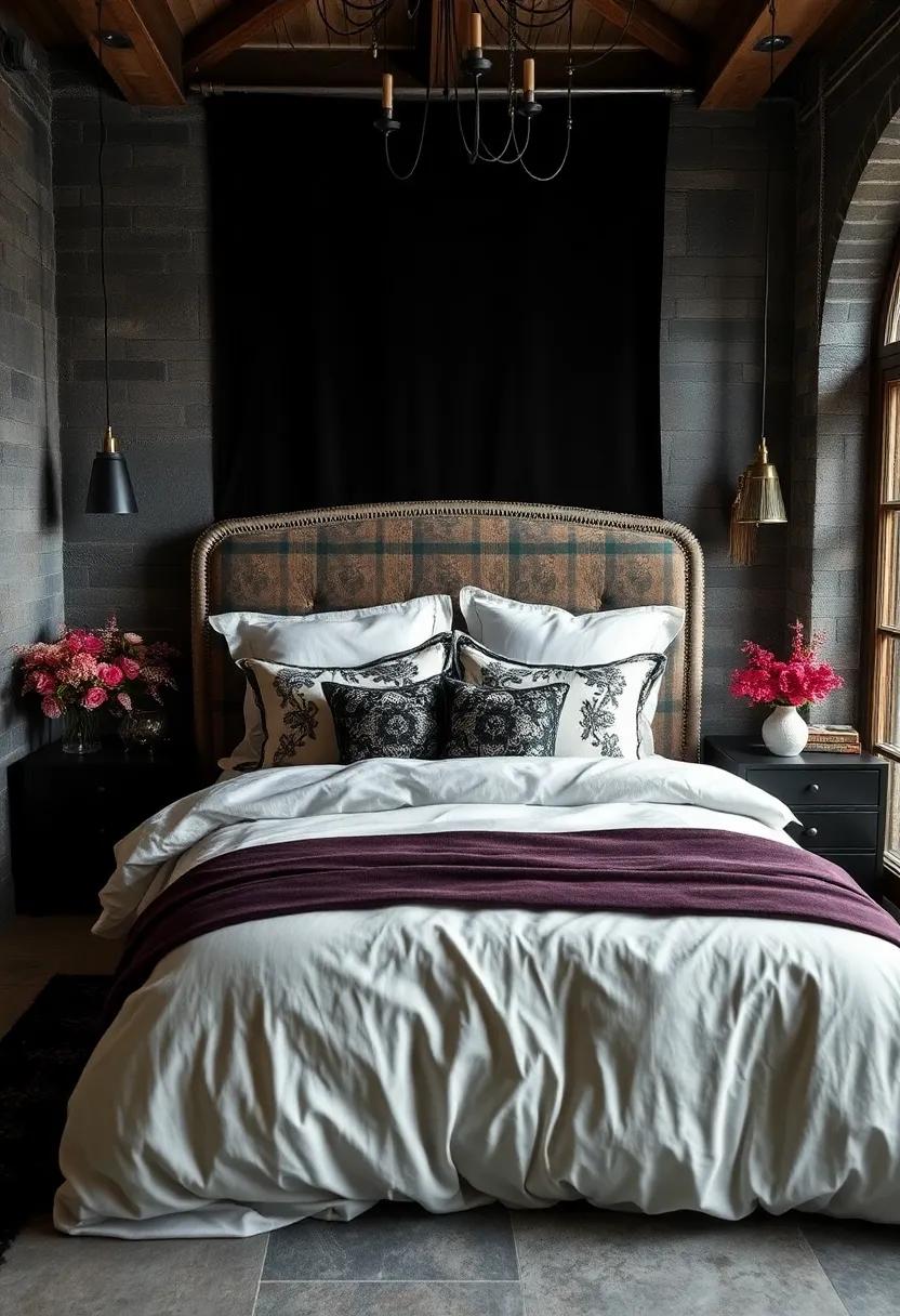 Gothic-Inspired Bedding: Select bed linens that feature intricate lace or dark, romantic imagery to reinforce the theme while ensuring comfort