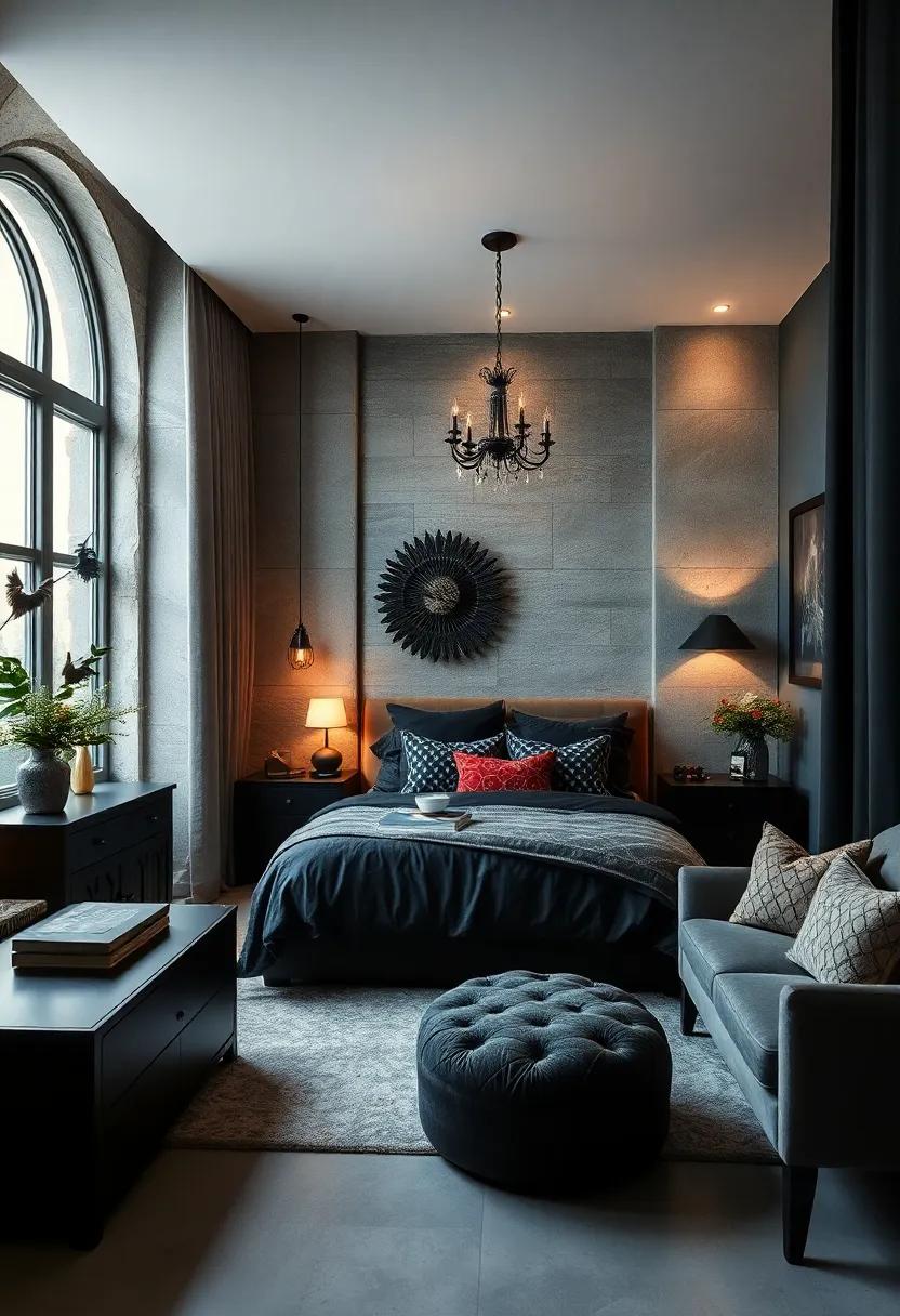 hidden Storage: Incorporate hidden storage solutions that maintain the room's gothic charm while keeping clutter at bay