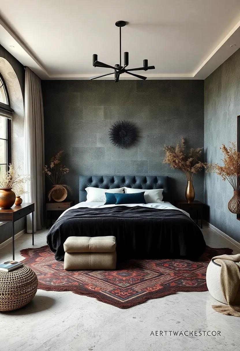 Nature-Inspired Decor: Gather elements from nature, such as dried flowers or feathers, to blend organic beauty into the gothic aesthetic