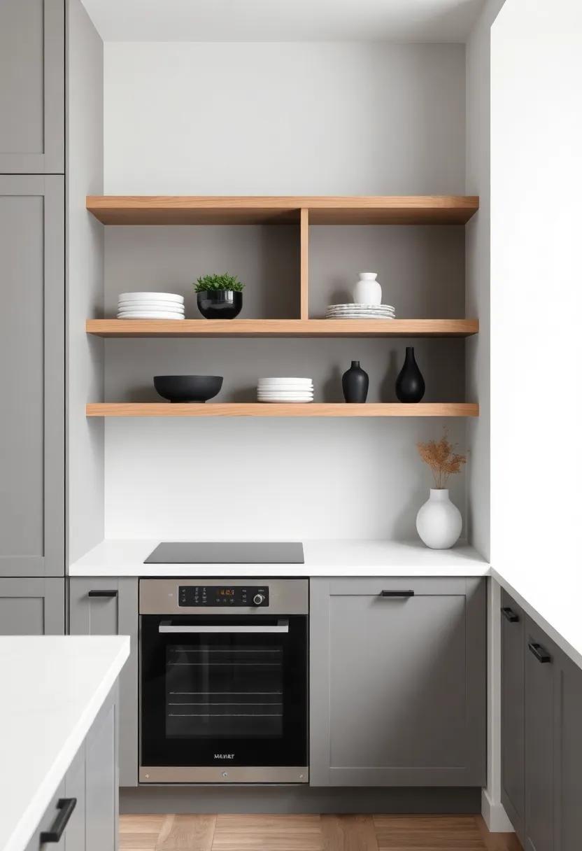Open Shelving Ideas: Showcasing‍ style with Gray and Black Décor